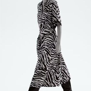 H&M Black and White Zebra Midi Dress